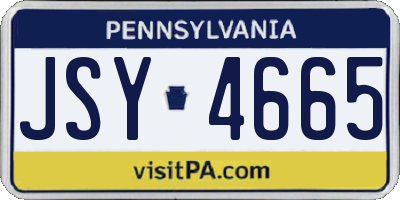PA license plate JSY4665