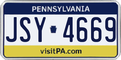 PA license plate JSY4669