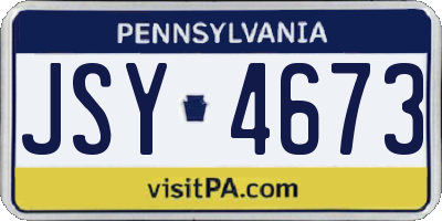 PA license plate JSY4673