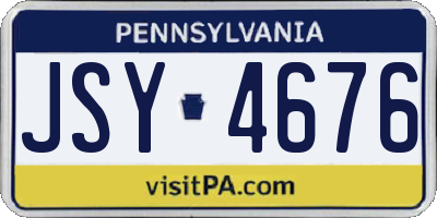 PA license plate JSY4676