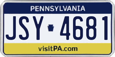 PA license plate JSY4681