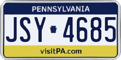PA license plate JSY4685