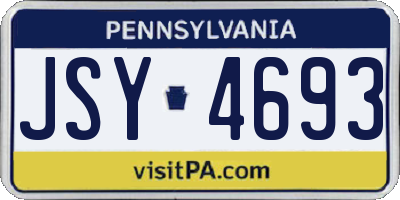 PA license plate JSY4693