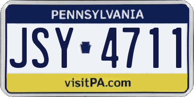 PA license plate JSY4711