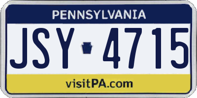 PA license plate JSY4715