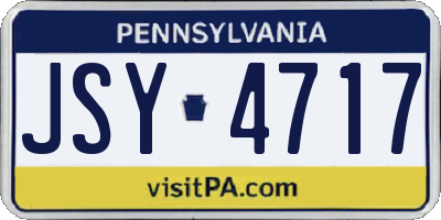 PA license plate JSY4717