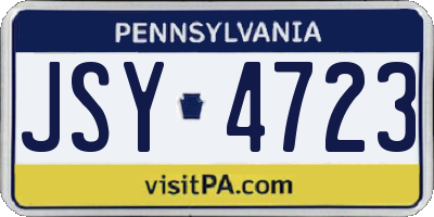 PA license plate JSY4723