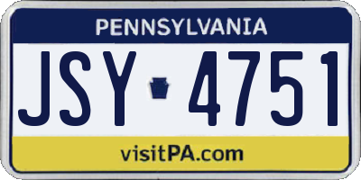 PA license plate JSY4751