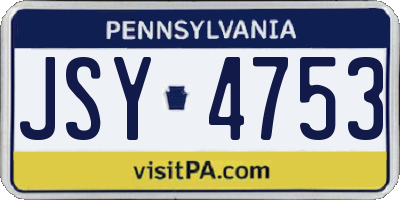 PA license plate JSY4753