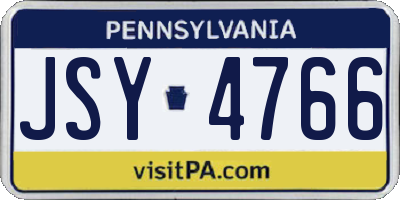 PA license plate JSY4766