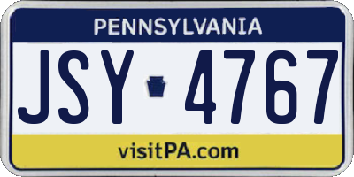 PA license plate JSY4767