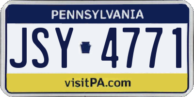 PA license plate JSY4771