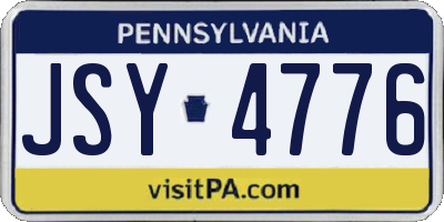 PA license plate JSY4776
