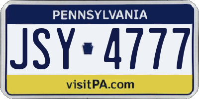 PA license plate JSY4777