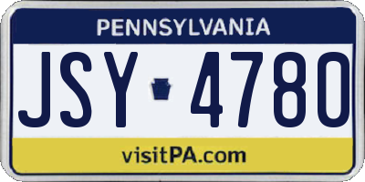 PA license plate JSY4780