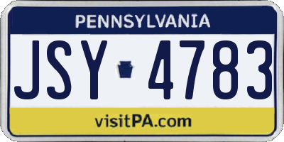 PA license plate JSY4783