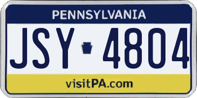 PA license plate JSY4804