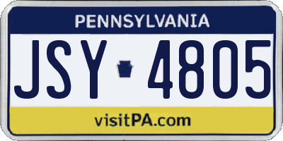 PA license plate JSY4805