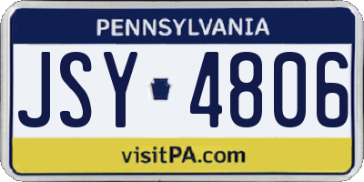 PA license plate JSY4806
