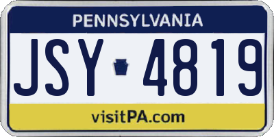 PA license plate JSY4819