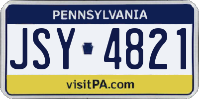 PA license plate JSY4821