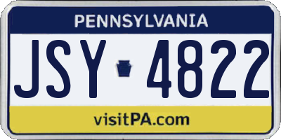 PA license plate JSY4822