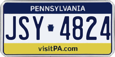 PA license plate JSY4824