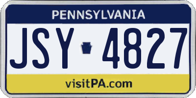 PA license plate JSY4827