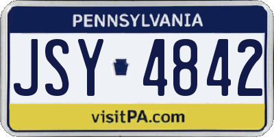 PA license plate JSY4842