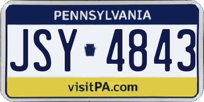 PA license plate JSY4843