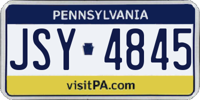 PA license plate JSY4845