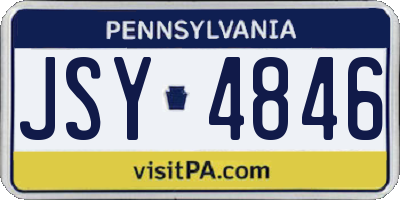 PA license plate JSY4846