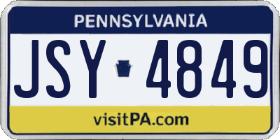 PA license plate JSY4849