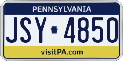 PA license plate JSY4850