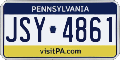 PA license plate JSY4861