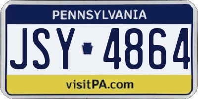 PA license plate JSY4864