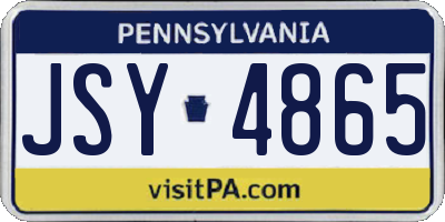 PA license plate JSY4865