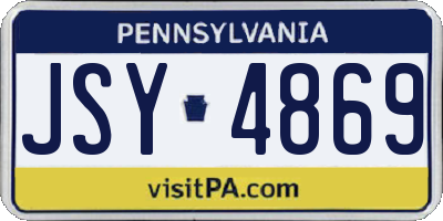 PA license plate JSY4869