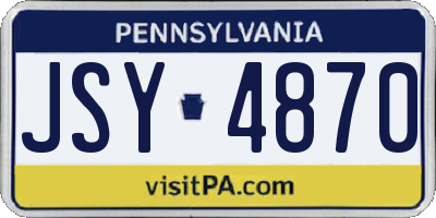 PA license plate JSY4870