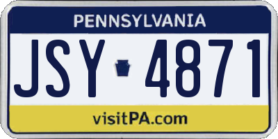 PA license plate JSY4871