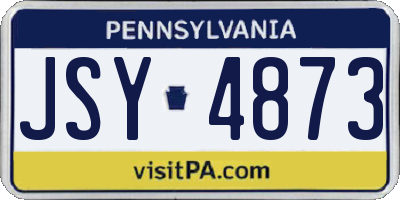 PA license plate JSY4873