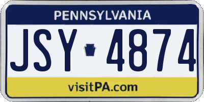 PA license plate JSY4874