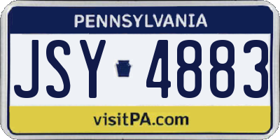 PA license plate JSY4883