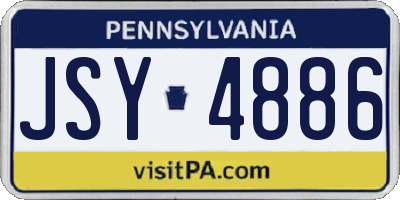 PA license plate JSY4886