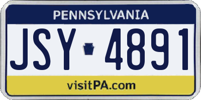 PA license plate JSY4891