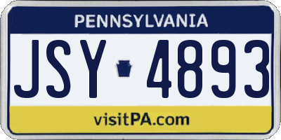 PA license plate JSY4893