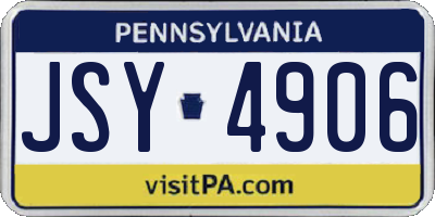 PA license plate JSY4906
