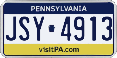 PA license plate JSY4913