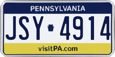 PA license plate JSY4914