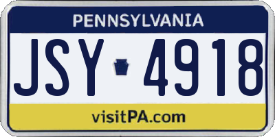 PA license plate JSY4918
